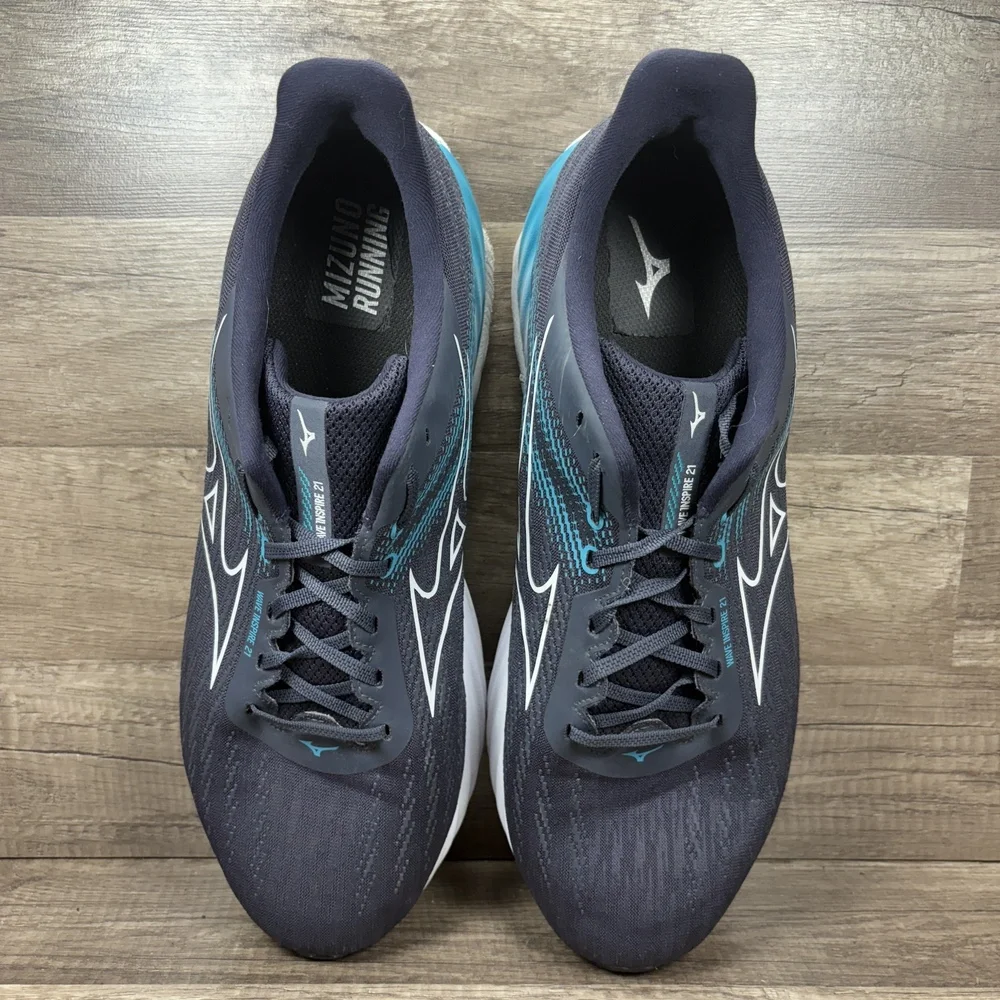 Mizuno Wave Inspire 21 Blue Gray Mens US Size 16 Wide 411492.9W00 Running Shoes - Picture 7 of 9